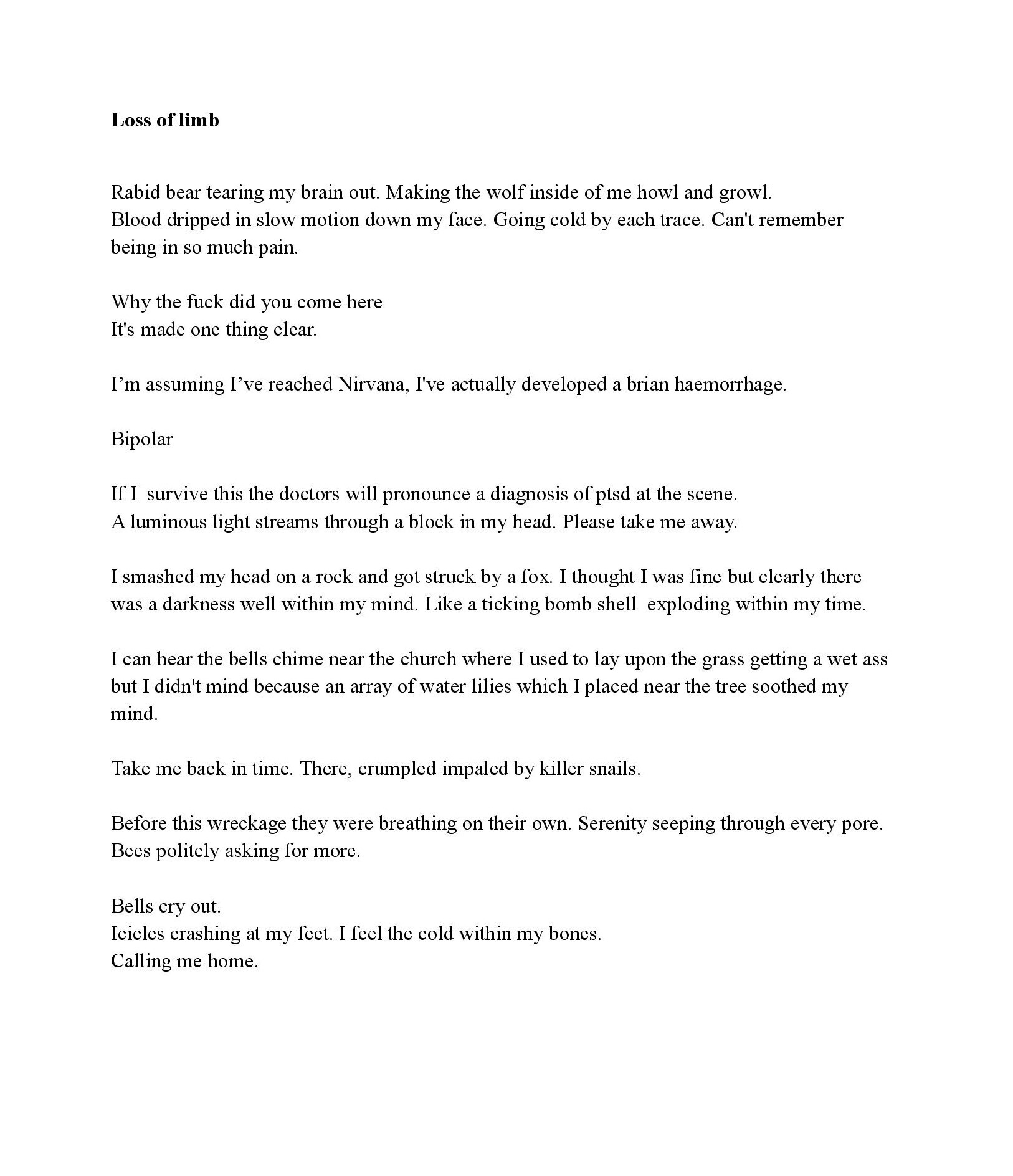 Loss of limb CHARLOTTE ZISIMIDES 1 cropped